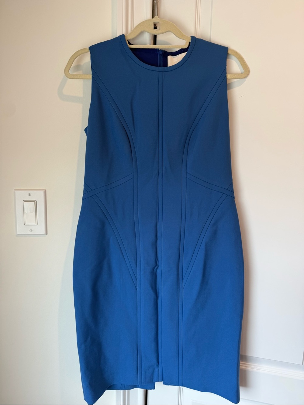 Boss Sleek Sleeveless Blue Sheath Dress